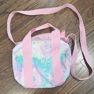 CALLIE Personalized Pink Tie-Dye Crossbody Tote Bag